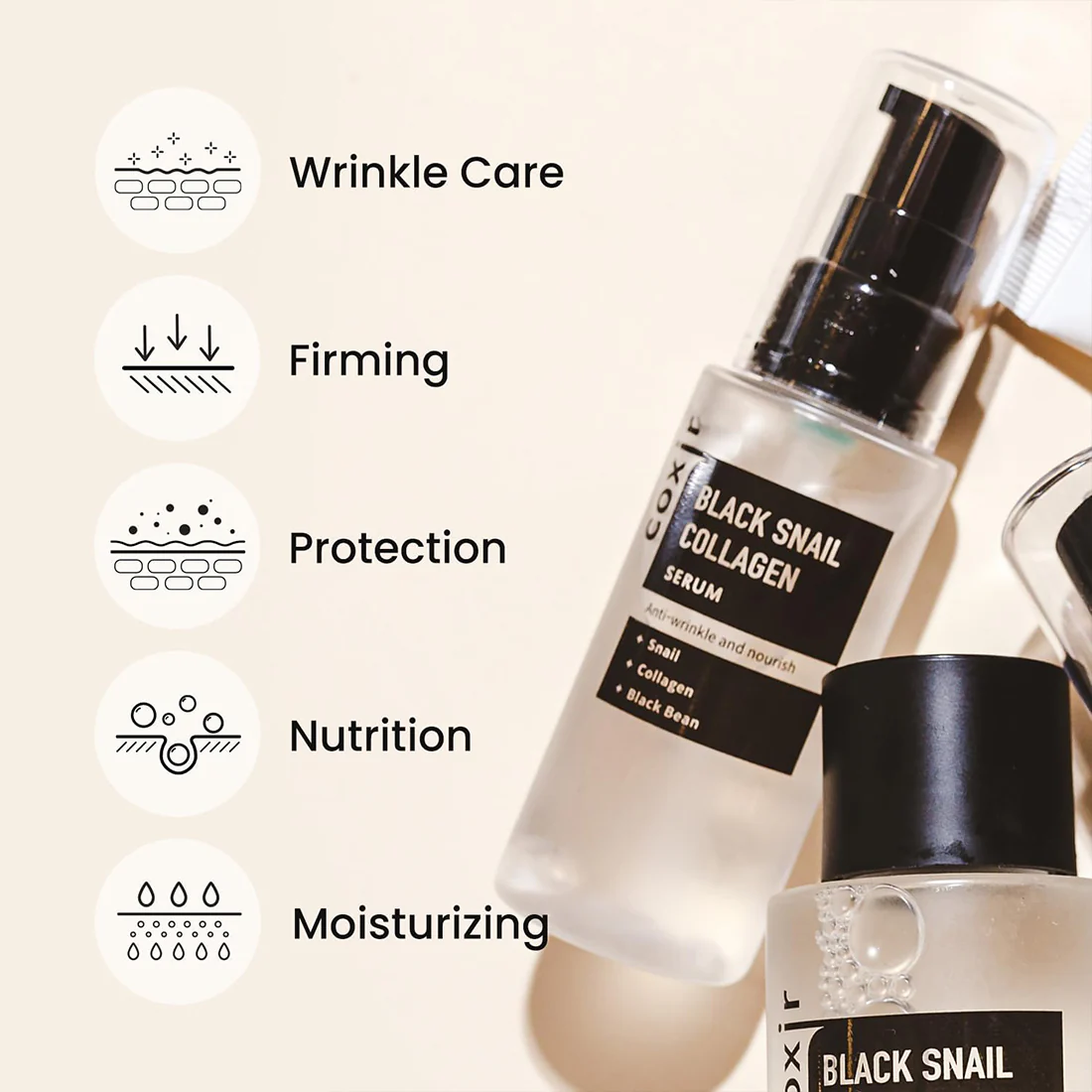Black Snail Collagen Serum Siero Viso - Image 4