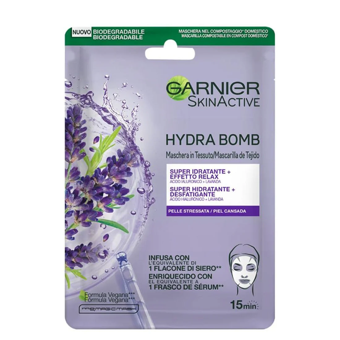 Skin Active Hydra Bomb Maschera in Tessuto Super Idratante Effetto Relax