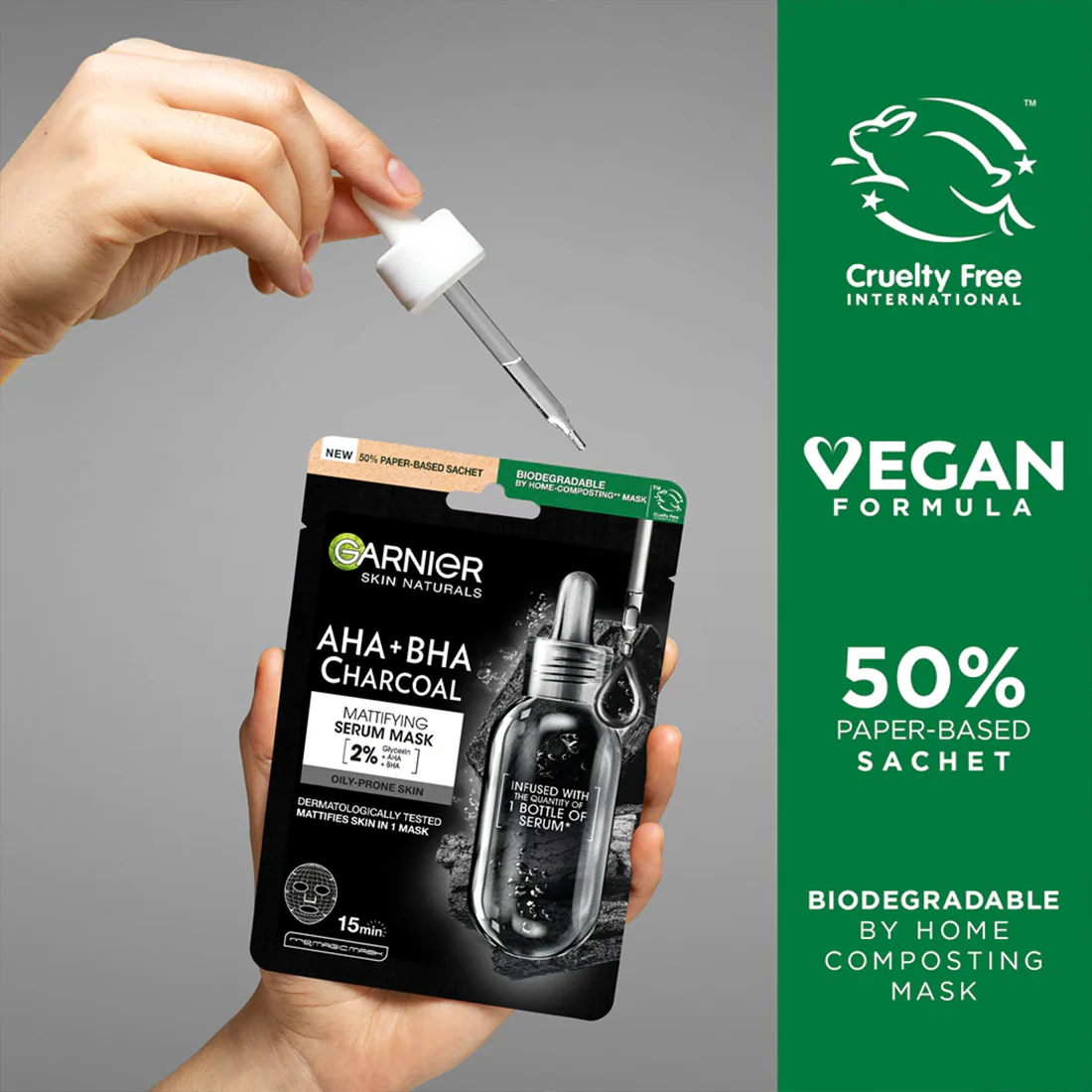Skin Active Pure Charcoal Maschera Nera In Tessuto Restringe i Pori - Image 4