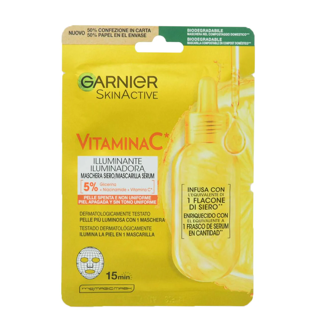 Skin Active Vitamina C Mascera in Tessuto Illuminante