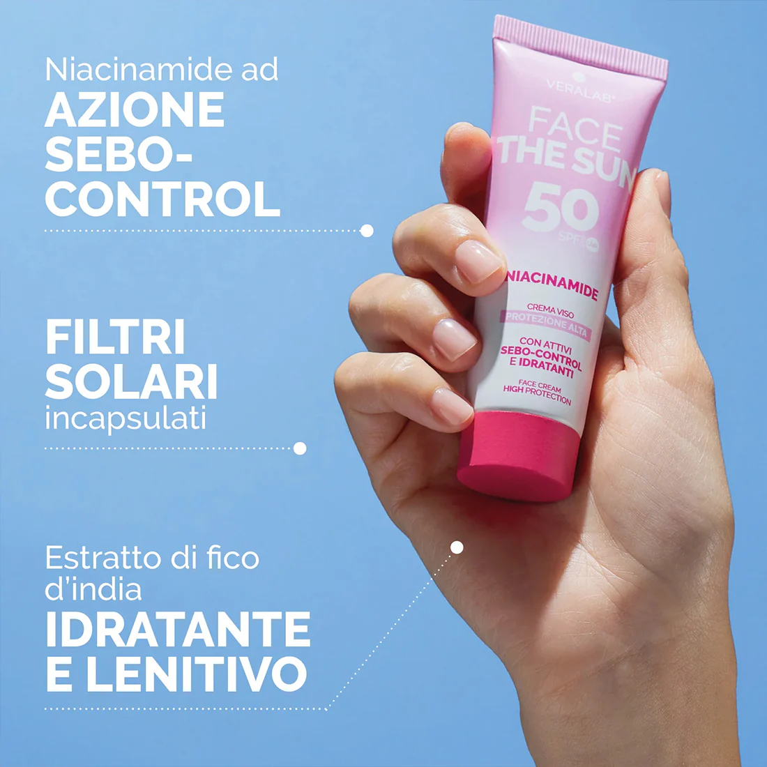 Face The Sun Crema Viso Protezione Alta Con Attivi Sebo-Control e Idratanti  SPF 50 - Image 4